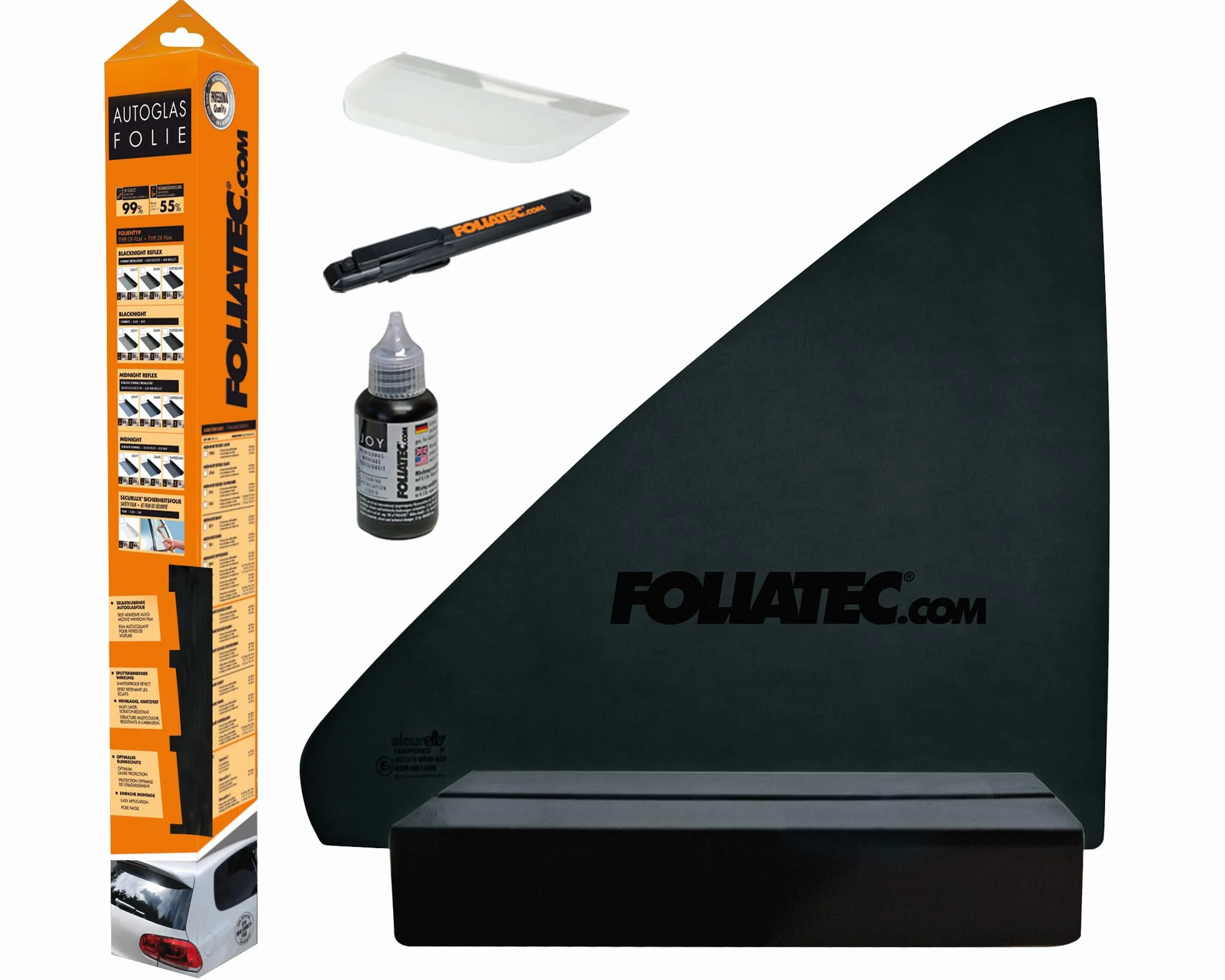 FOLIATEC Scheiben Tönungsfolie, BLACKNIGHT Reflex Superdark, 76 x 300 cm, mit ABG, 95% Verdunkelung