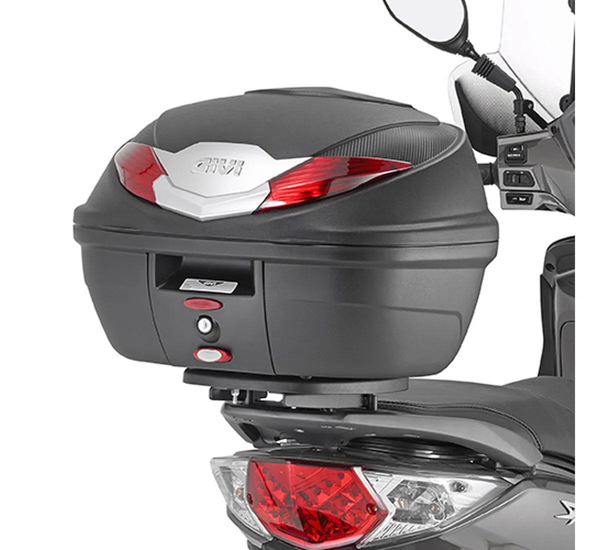 givi motorradkoffer alp44a monolock alpina aluminium 44 lt + träger kompatibel mit sym symphony st 50-125 2015 2016 2017 2018 2019 2020 mototopgun alp44a + sr7054