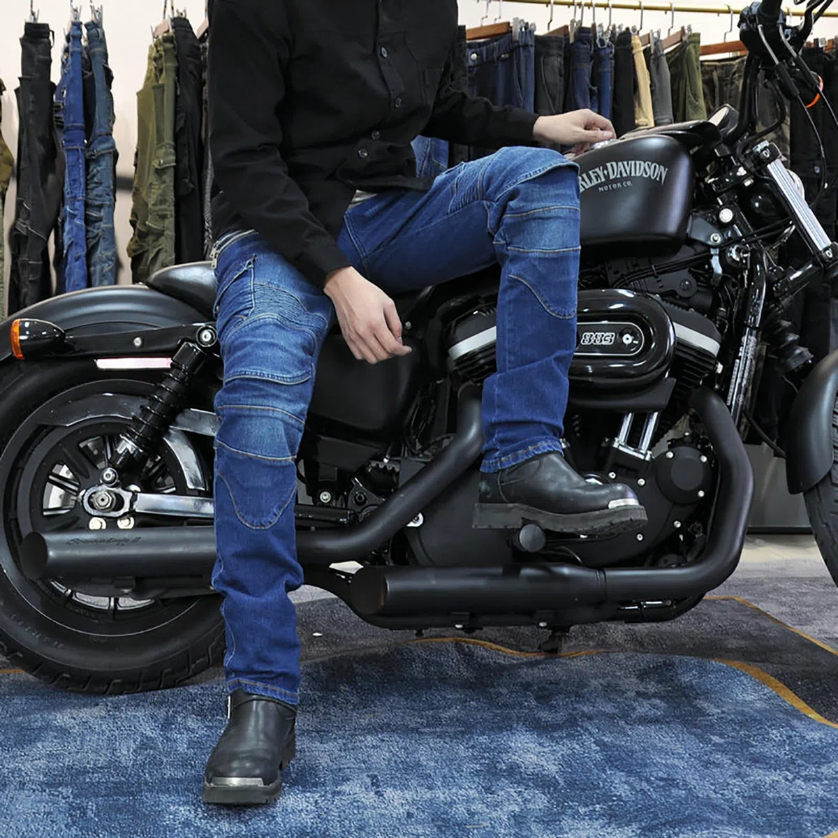 Motorrad Jeans Herren,Sturzfeste Motorradhose mit Abnehmbaren Knieschonern & Hüftprotektoren, Atmungsaktive Schutzjeans für Biker, Tourenfahrer & Pendler