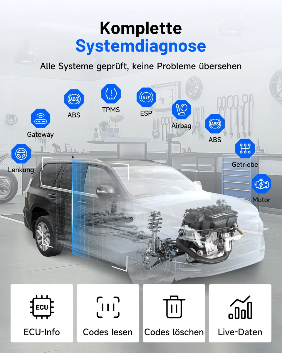 TOPDON Diagnosegerät Auto ArtiDiag900 Lite mit bidirektionalem Scan, FCA-Gateway & CAN-FD, Alle Systeme, 8+ Reset-Diensten, kabelloser Bluetooth OBD2 Diagnosegerät, AutoVIN, 2 Jahre kostenloses Update