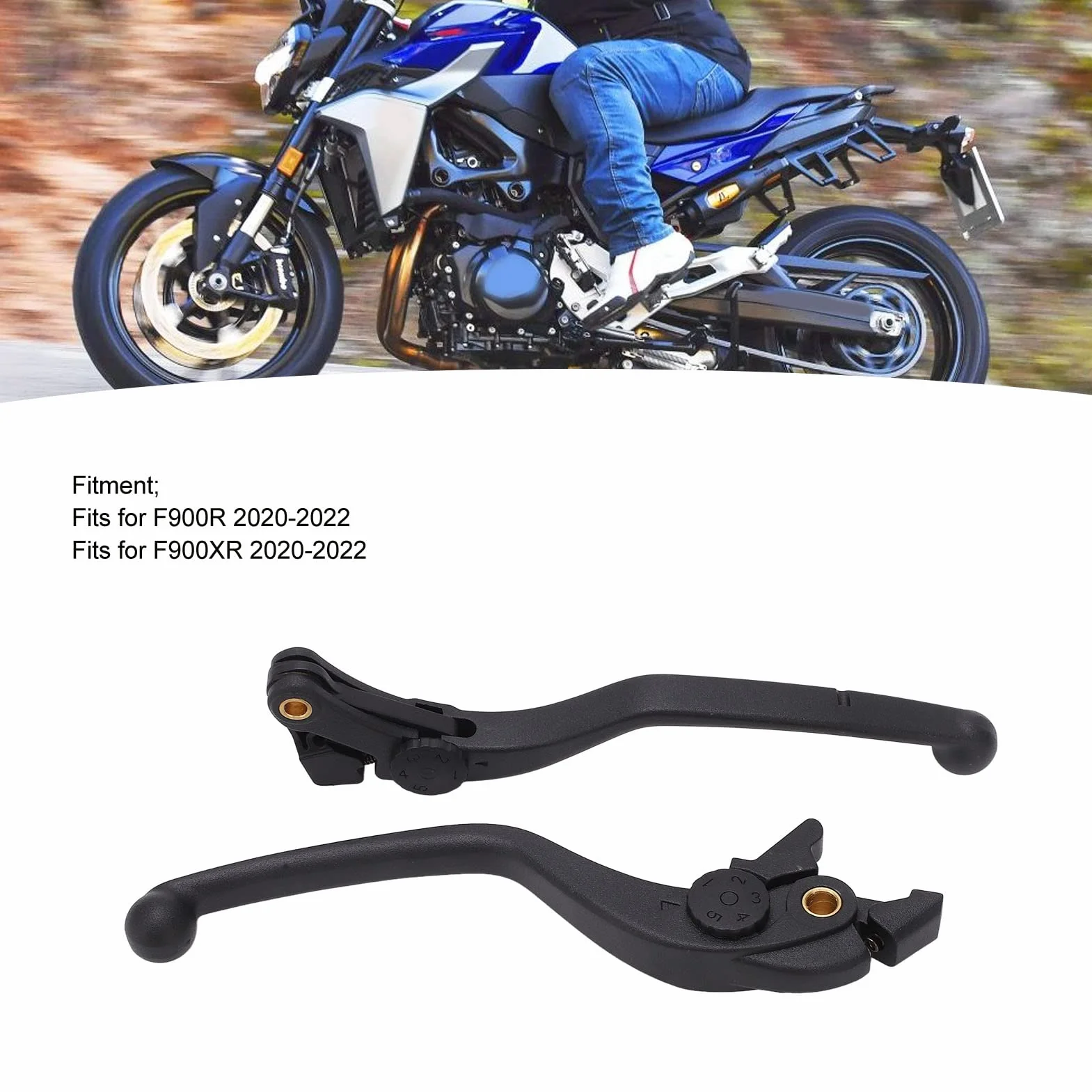 KIMISS 1 Paar Motorrad Bremskupplungshebel, Linker Rechter Griff Bremshebel CNC Aluminium Kupplungsbremshebelstange für F900XR 2020-2022