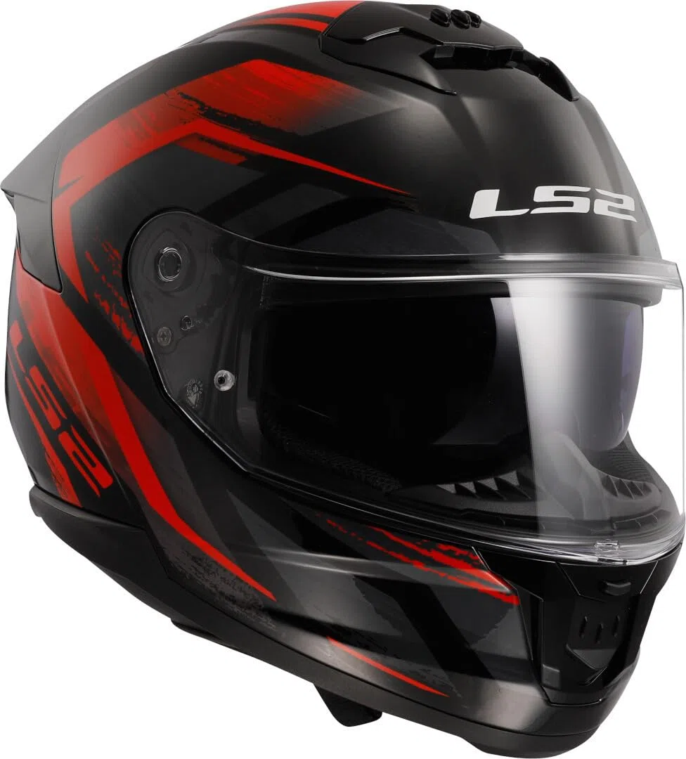 LS2, Integraler Motorradhelm Stream II Fury Gloss Black Red, L