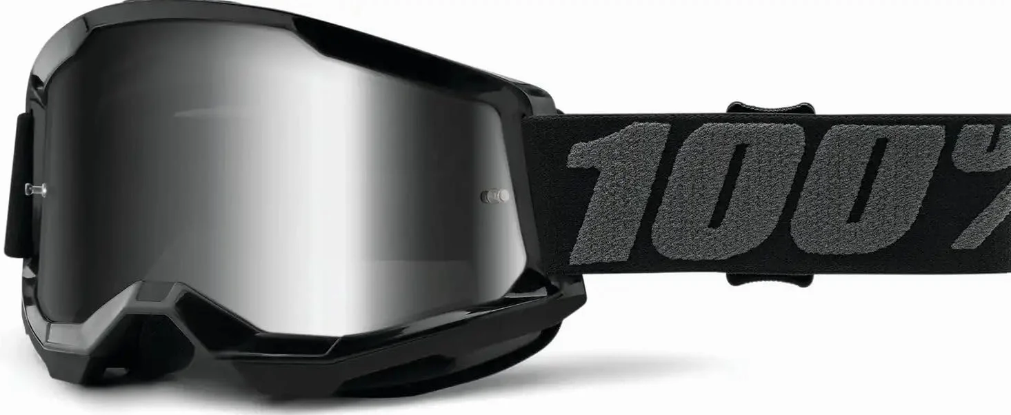 100% Fahrradbrille Strata 2, Schwarz, dunkle Gläser