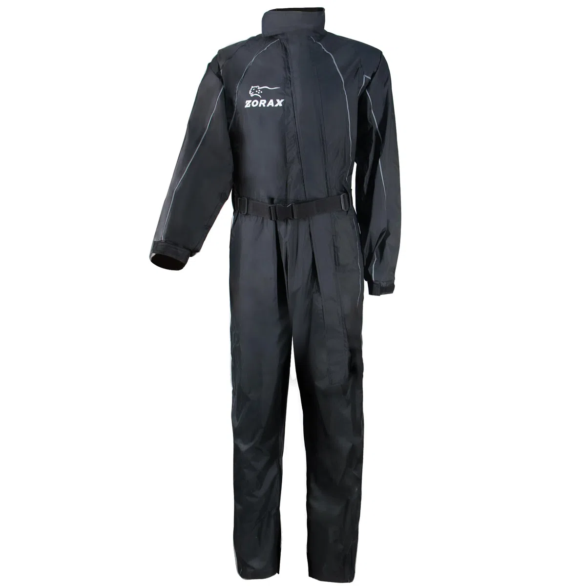 Zorax Wasserdichter winddichter Motorrad-Regenanzug für Herren, Regenbekleidung, Regenmantel, Tragetasche, reflektierende Streifen, Schwarz , 4X-Large