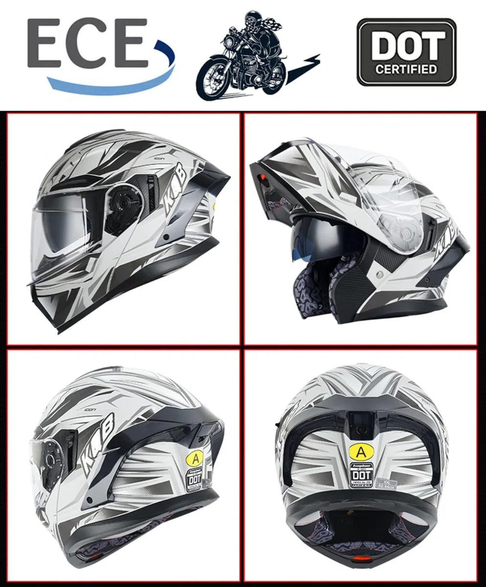 Klapphelm mit Sonnenblende Bluetooth Motorradhelm Helm Motorrad Klapphelm Motorradhelm ECE Zertifiziert Integralhelme Mit Doppelvisier Motorradhelm Klappbar Für Herren Damen