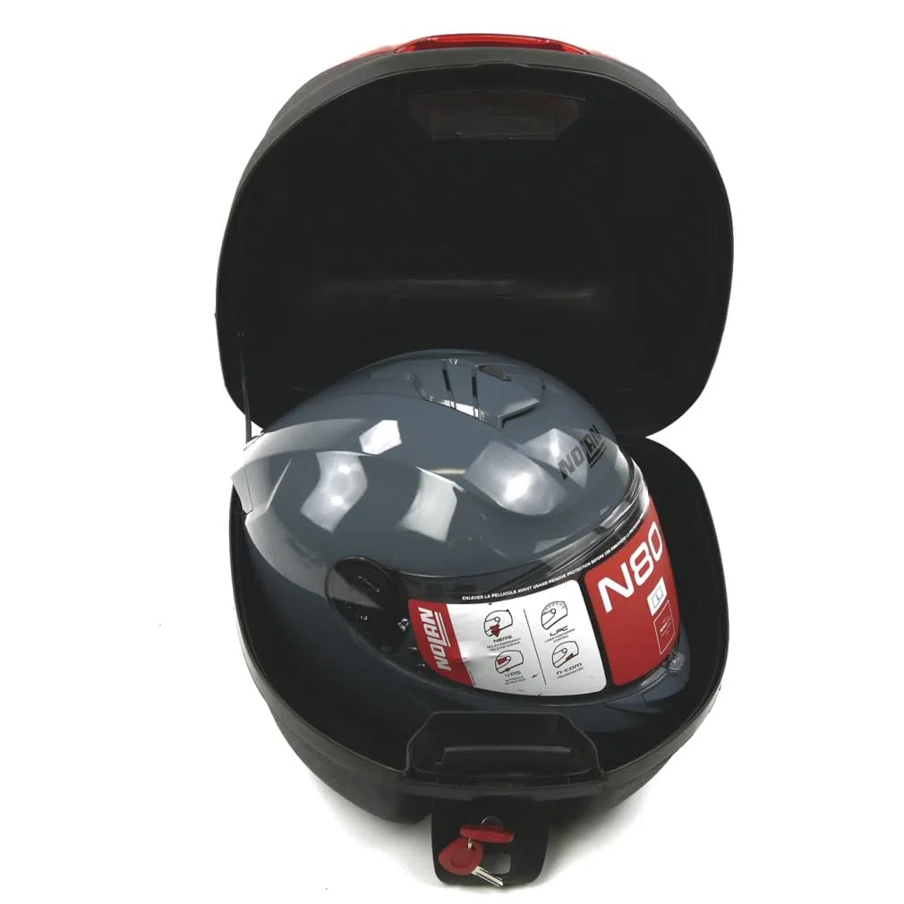 Universal Motorradkoffer Top Case Motorrad Motorroller Quad Koffer schwarz 28L