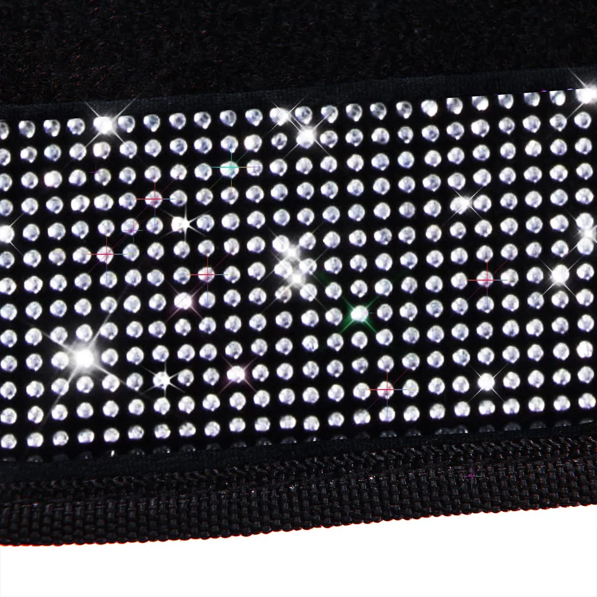 CAR PASS Bling Diamant Auto Fußmatten, Glänzend Glitzernder Kristall, Universal Fussmatten Auto mit Rutschfestem PVC Fersenpolster für SUV Limousine Van, 4 Stück für Mädchen Damen Herren(Silber)
