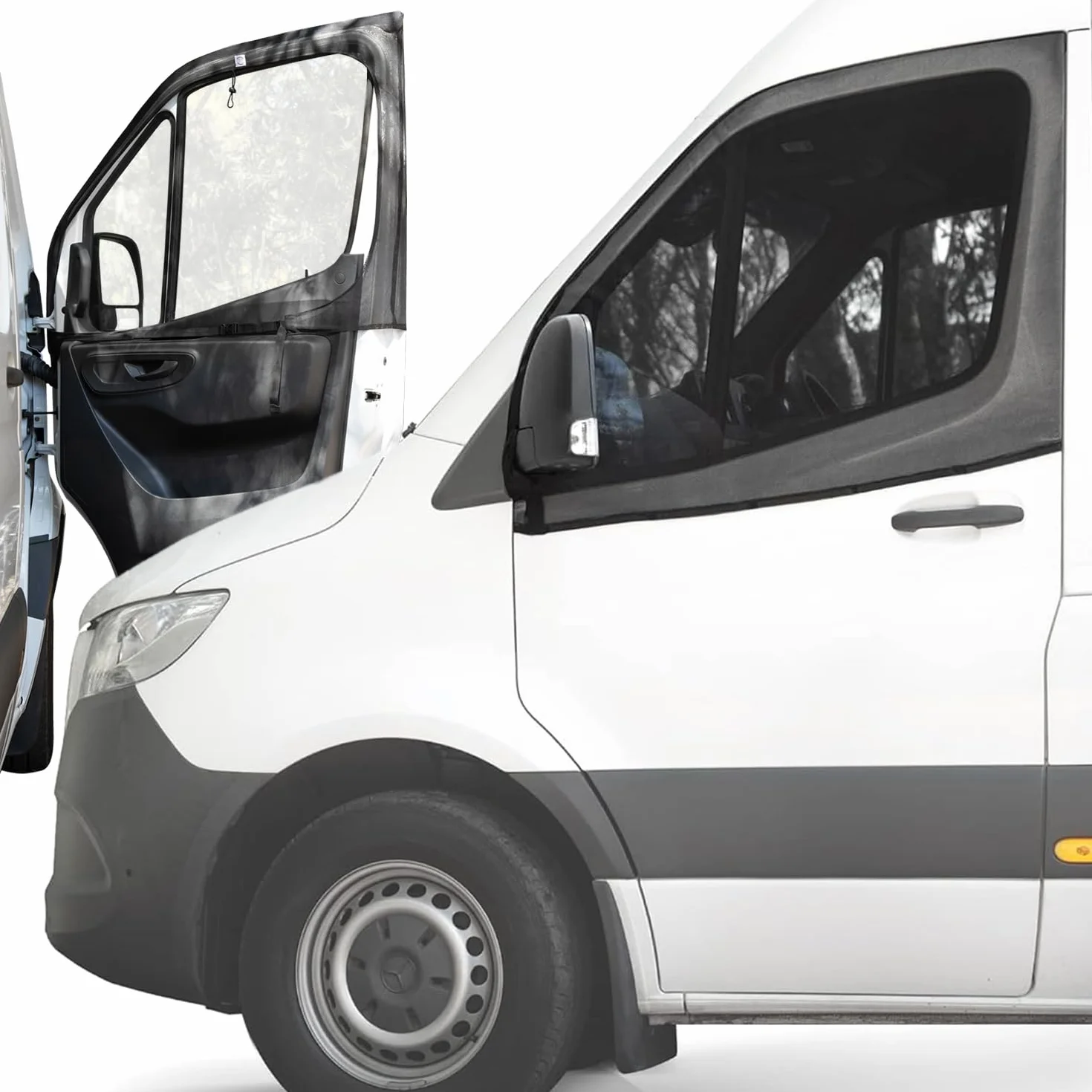 Living in a Bubble Magnetisches Insektenschutzgitter für Vordertüren (Paar) - Universelle Größe für Wohnmobile & Autos. Insektenschutzgitter Van-Leben Zubehör