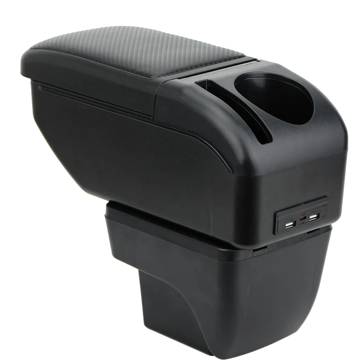 ZENVI MittelArmlehnen Compatible with Seat Ibiza Armlehnen 6F 2017-2026 Mittelkonsolen Veranstalter Armlehnen Doppelter Stauraum Verwendbar Ellbogenstütze（Kohlefaser-Stil）