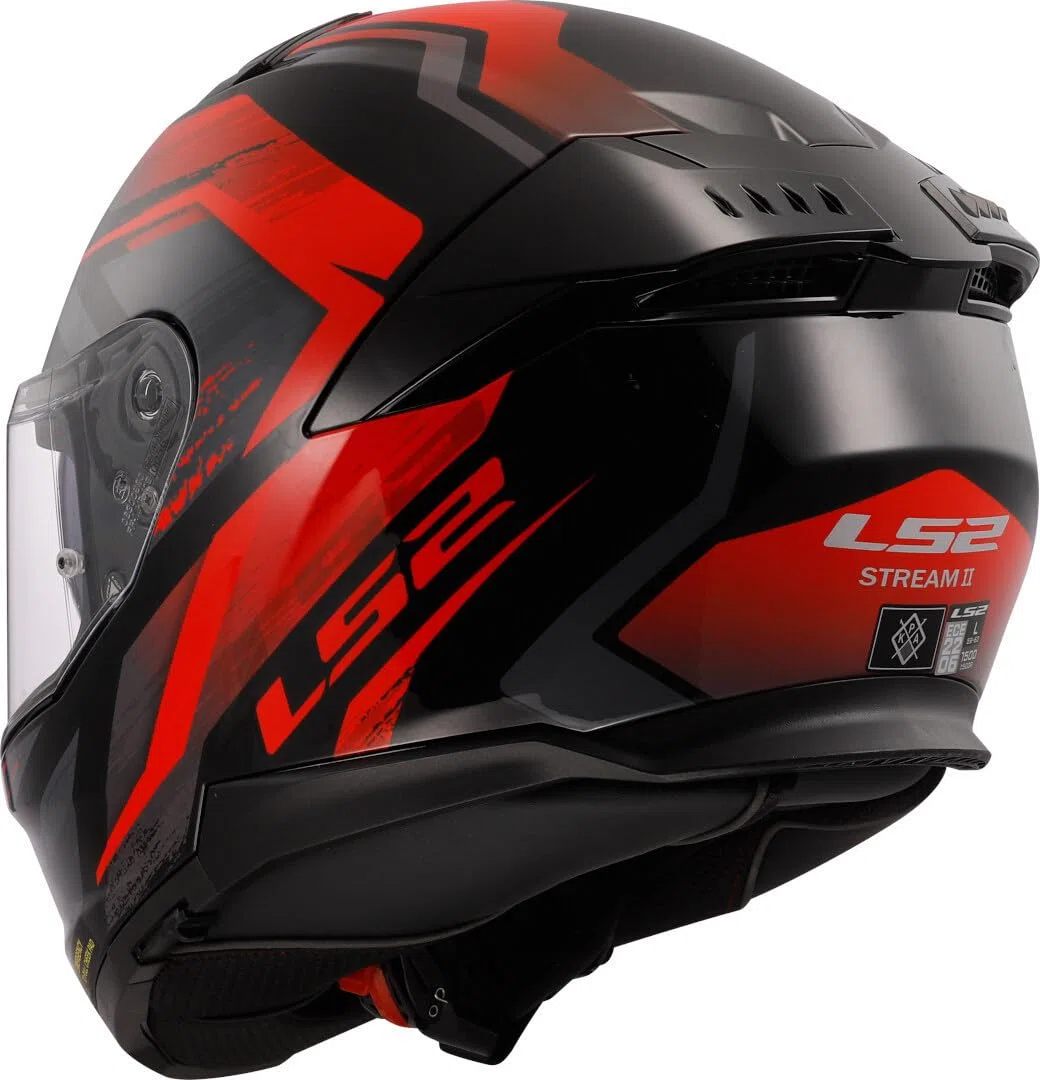 LS2, Integraler Motorradhelm Stream II Fury Gloss Black Red, L
