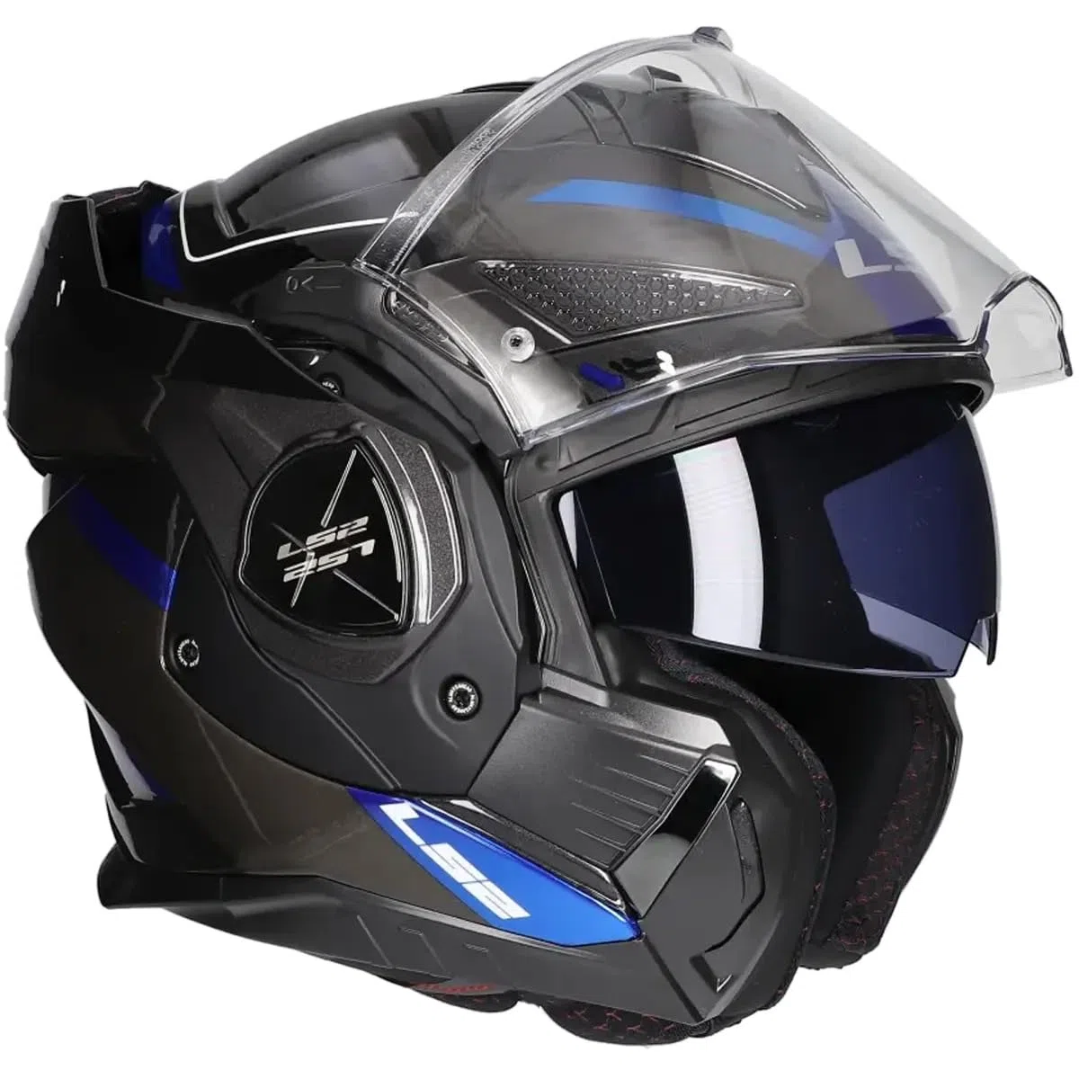 LS2, Klapphelm Motorrad ADVANT X SPECTRUM Black Titanium Blue, XL