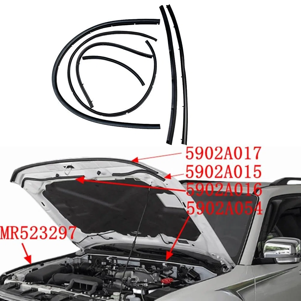 Gummi-Wetterdichtung für die vordere Motorhaube, 6 Stück, für Mitsubishi Pajero, Montero V93 V97 2008, 2009, 2010, 2011, 2012, 2013, 2014, 2015, 2016, direkter Ersatz