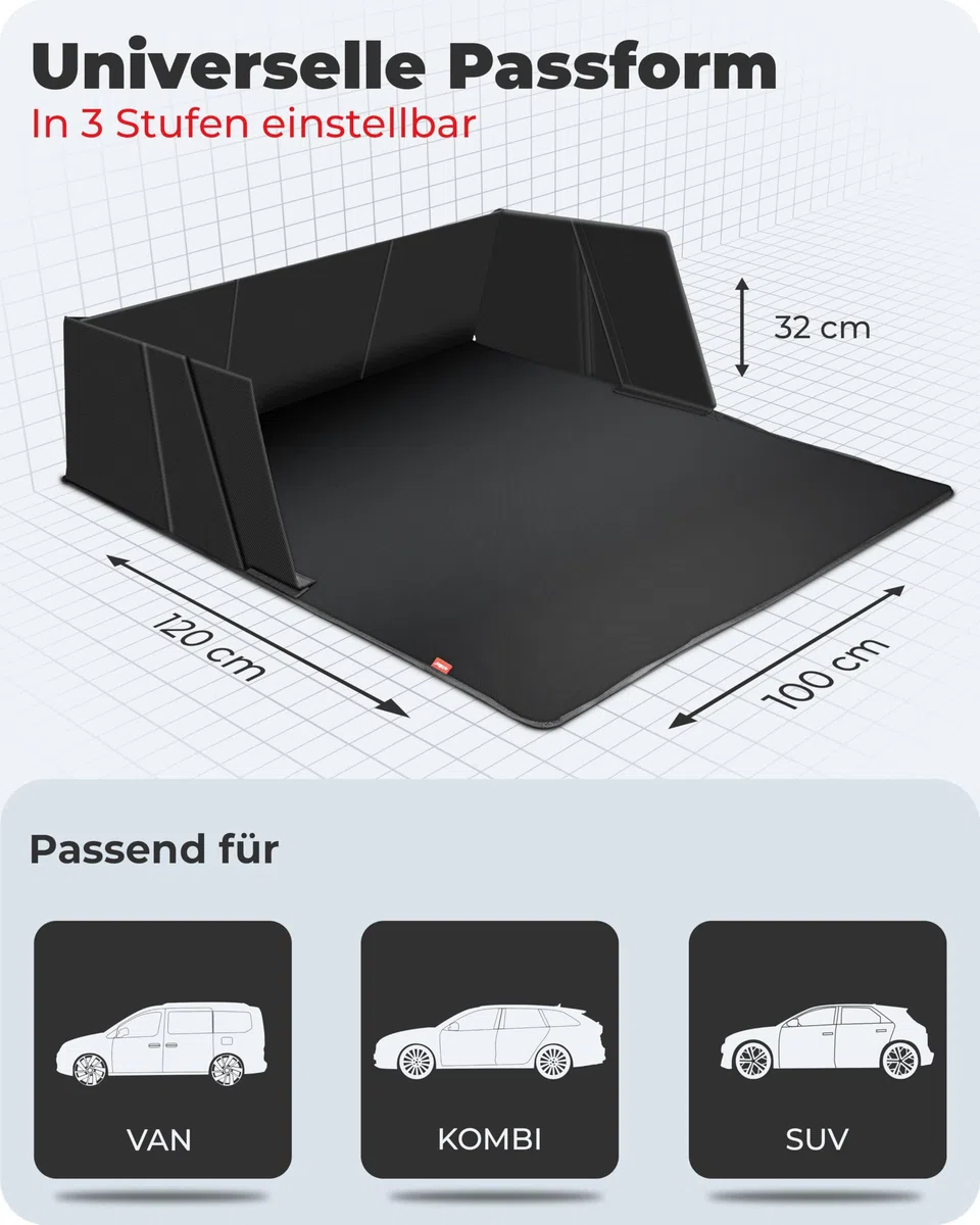 achilles Kofferraumschutz mit Seiten- und Ladekantenschutz, Kofferraumwanne, Auto Kofferraum Schutzmatte für Hunde, Kofferraummatte, universal
