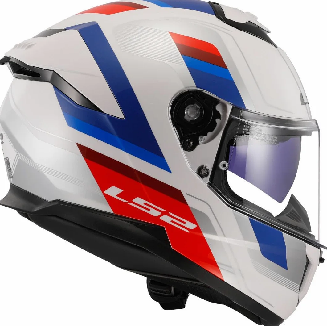 LS2, Integraler Motorradhelm STREAM II VINTAGE Gloss White Blue Red, M | Spezifikationen: Größen: XS – 3XL (3 Schalengrößen: XS-S / M-L / XL-3XL)