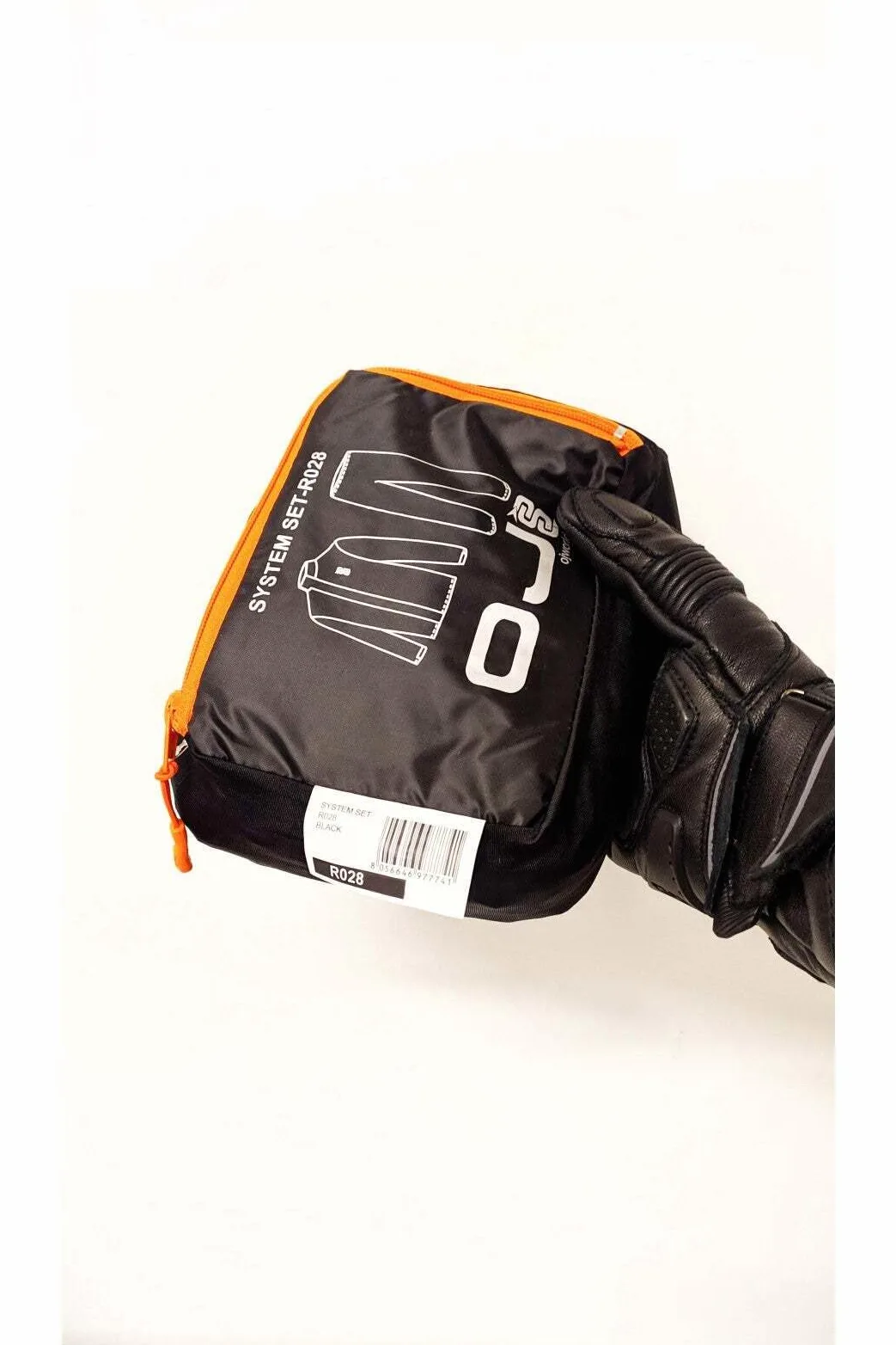 OJ System Motorrad Regenset schwarz leicht kompakt Jacke und Hose