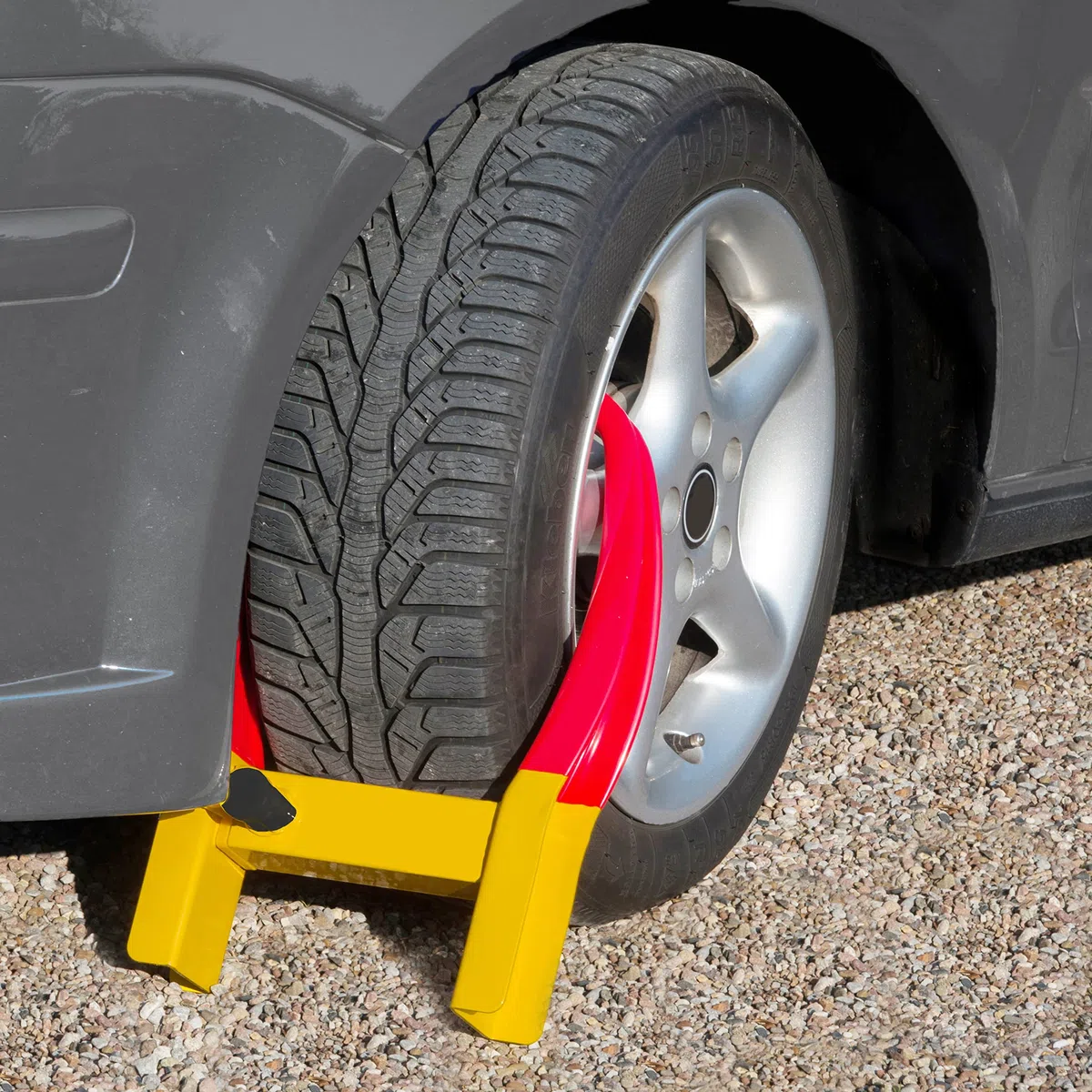 HP-Autozubehör 10055 Parkkralle passend bis 330mm Reifenbreite, Gelb/Rot