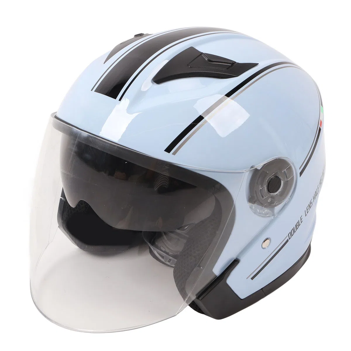 Halbgesichts-Motorradhelm, Kompakter, Leichter Motorradhelm Mit Offenem Gesicht Für Elektrofahrzeug-Motorräder, ABS-Helm