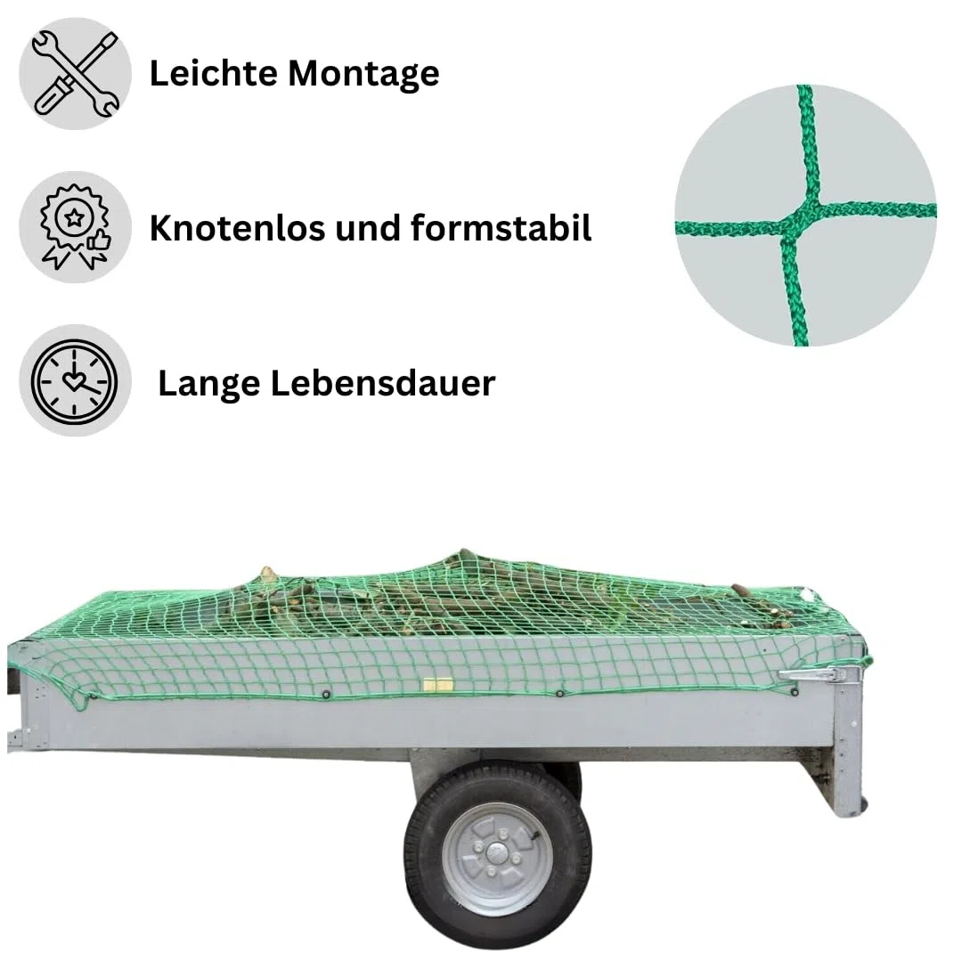 Abdecknetz 3,5x8 m Netz für Anghänger & Container PKW LKW Containernetz Dekra geprüft zur perfekten Ladungssicherung