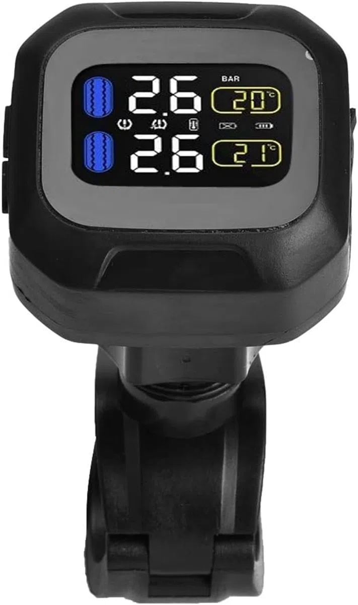 Reifendruckkontrollsystem, KSTE Motorrad drahtloser TPMS Sensor Reifendruck-Überwachungssystem mit 2 externen Sensoren