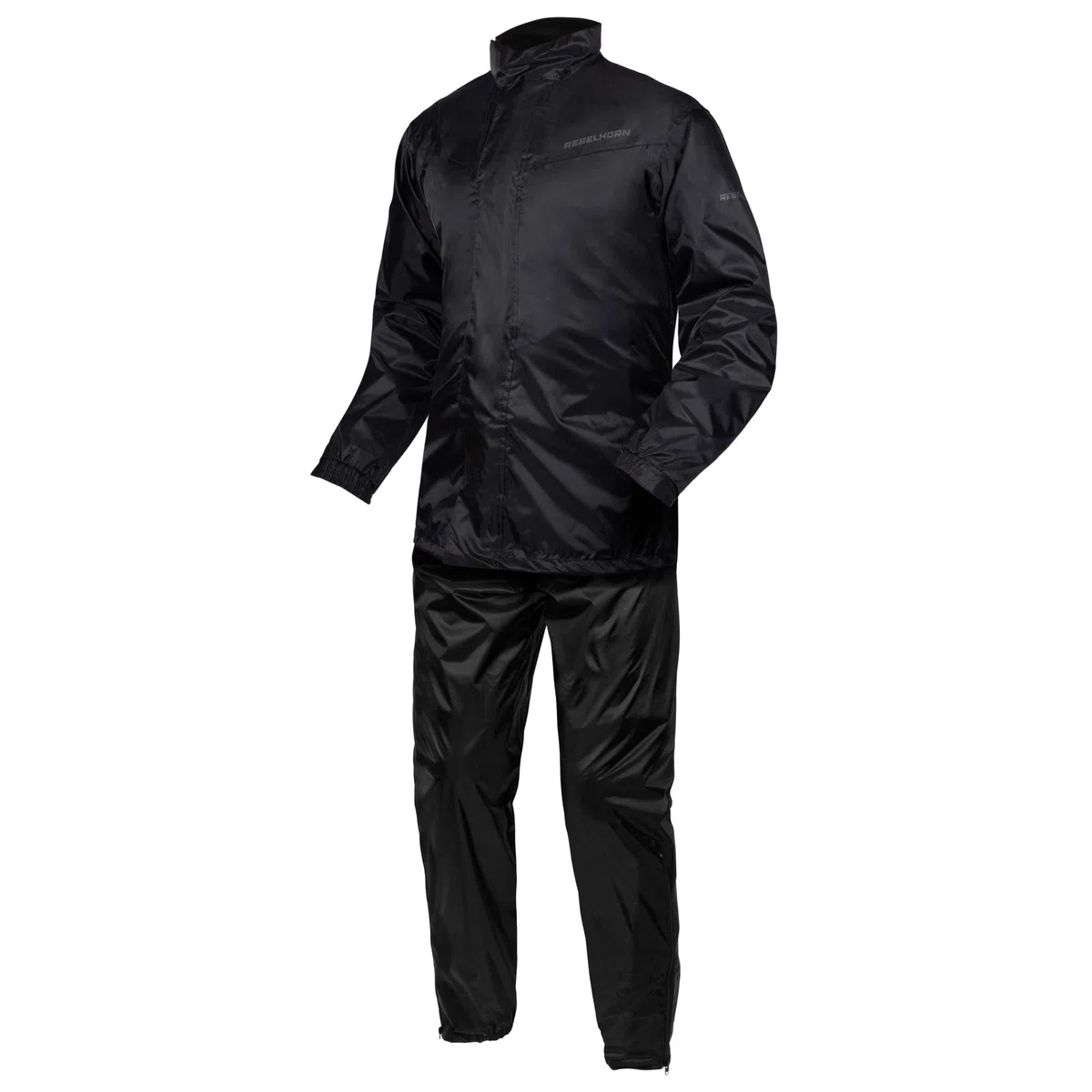 REBELHORN Rain Motorrad Regenanzug | Zweiteiliger | Laminierte Nähte | Elastische Kordelzüge | Reflektierende Elemente | Größen bis 5XL