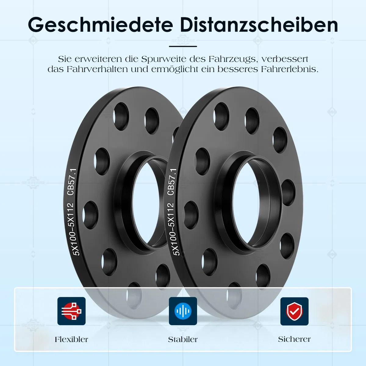 Spurverbreiterung 20 mm (2x10 mm) 5x112 Nabendurchmesser 57,1 mm inkl.Kompatibel mit VW Golf Kompatibel mit Audi Kompatibel mit Seat mit Radschrauben M14x1,5x50mm Spurplatten Distanzscheibe
