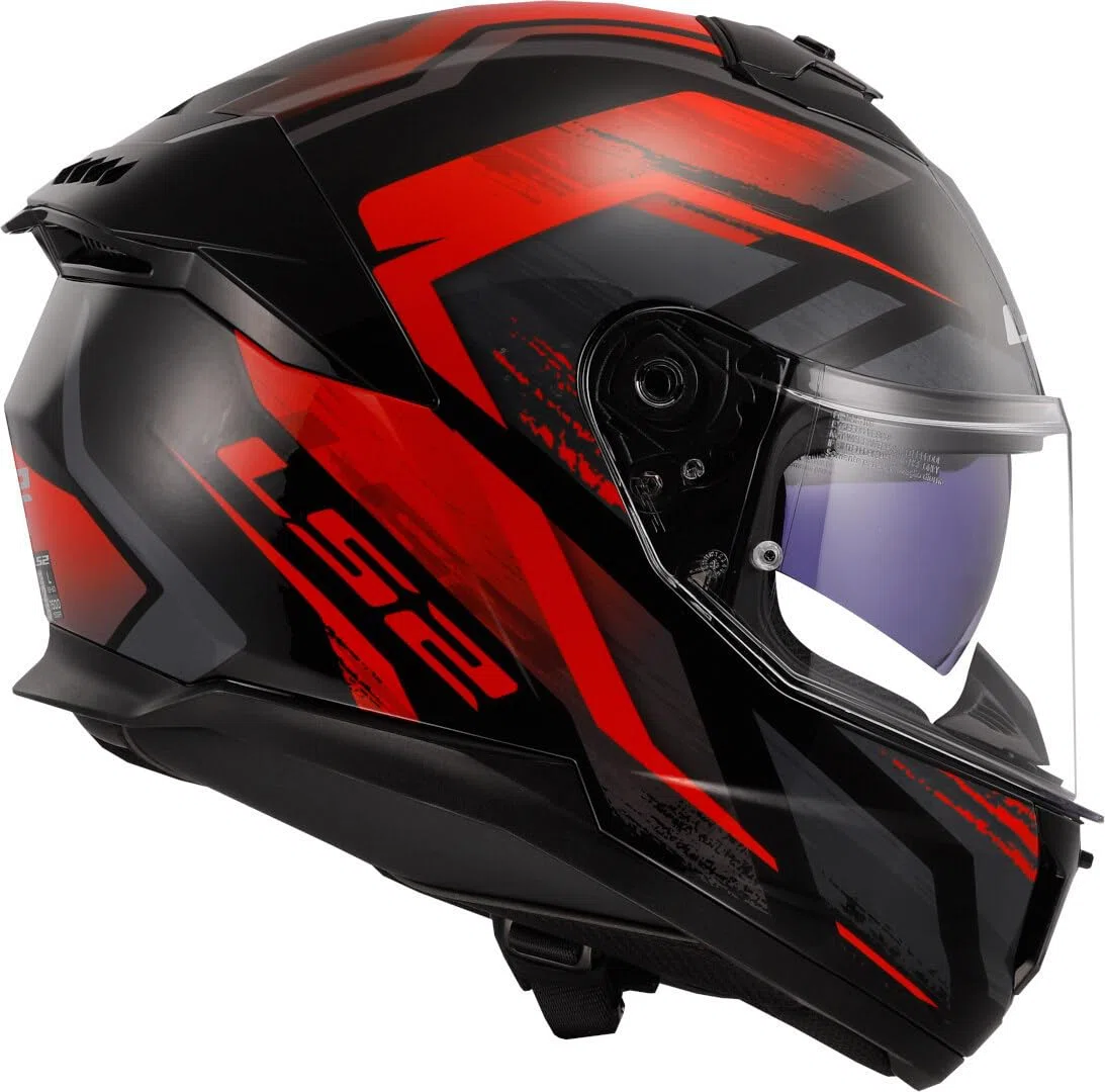 LS2, Integraler Motorradhelm Stream II Fury Gloss Black Red, L