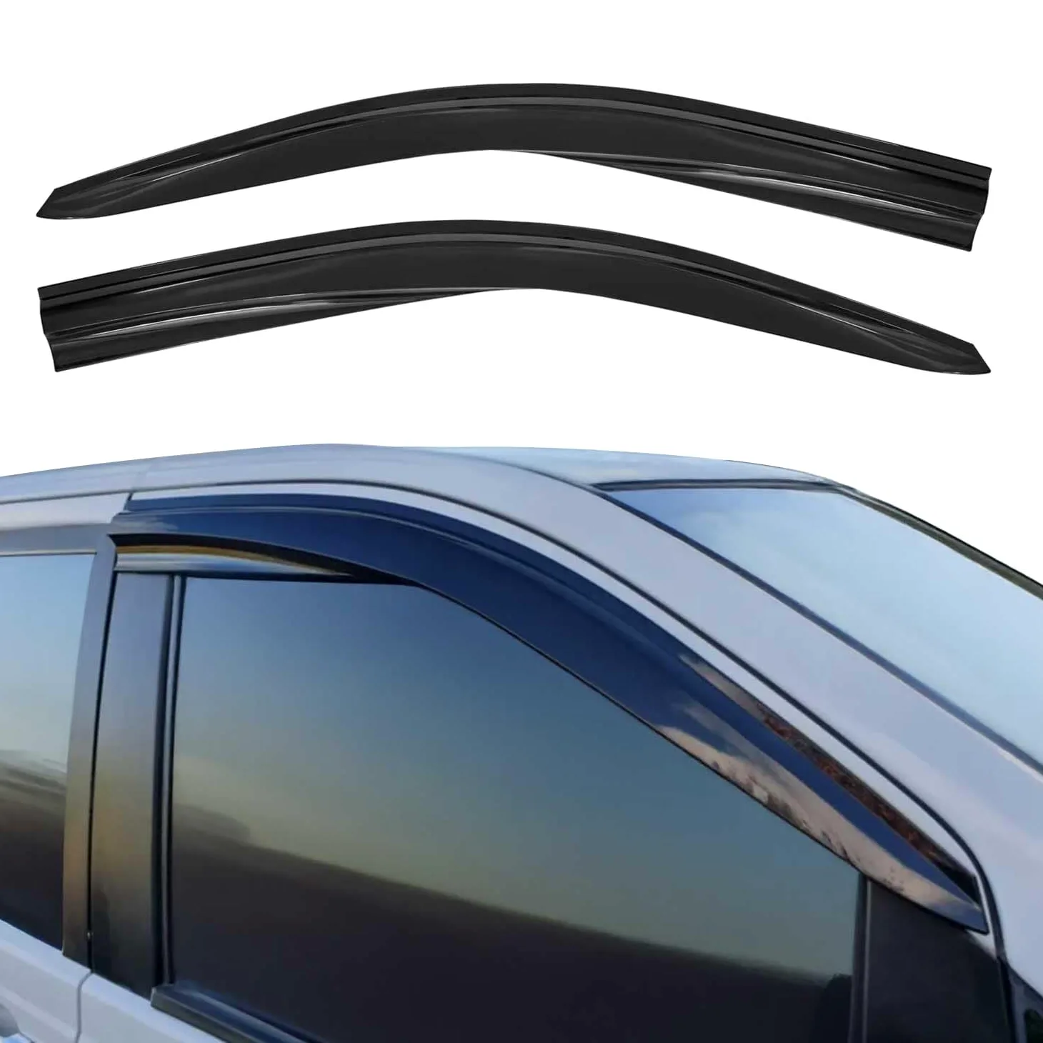 2X Windabweiser Regenabweiser kompatibel mit Mercedes Vito Viano W639 2003-2014 Dunkel