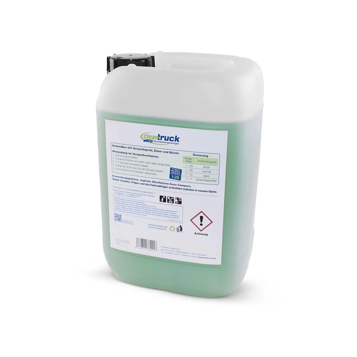 CleanTruck Caravan Reiniger 5kg - Effektiver Außenreiniger, Entfernt Schwarze Regenstreifen, Nachhaltig und Umweltfreundlich, Ideal für Pflege und Sauberkeit Ihres Caravans