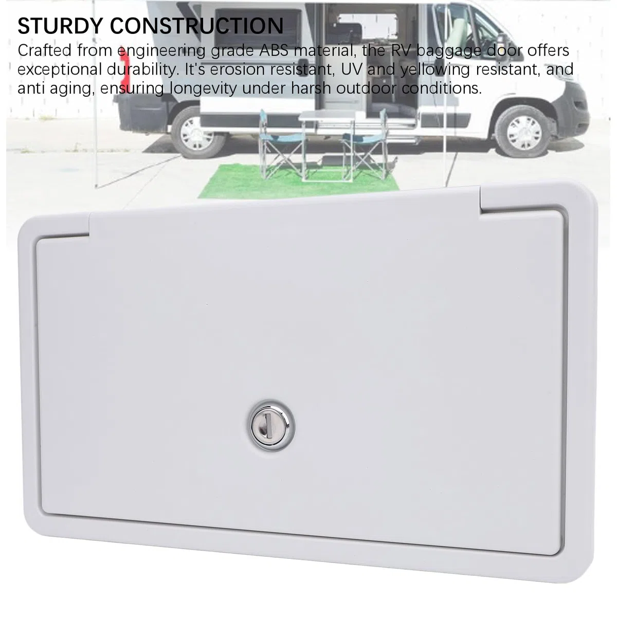 Wohnmobil Gepäcktür mit Sicherheitsschloss, ABS-Aufbewahrungsfach 266x156x48mm geschlossene Ablagebox für Werkzeuge und Zubehör, passend für Campingwohnmobile und Reisemob