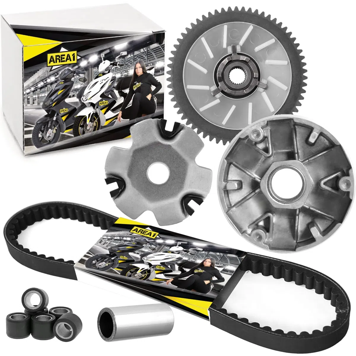 Area1 Variomatik + Keilriemen 12" für 50ccm 4Takt kompatibel für Nova Motors Energy, Estate, EVE, F10, F3000, Grace, GT 4, Milano, Retro Cruiser, Retro Star, City Star, Eco Fox