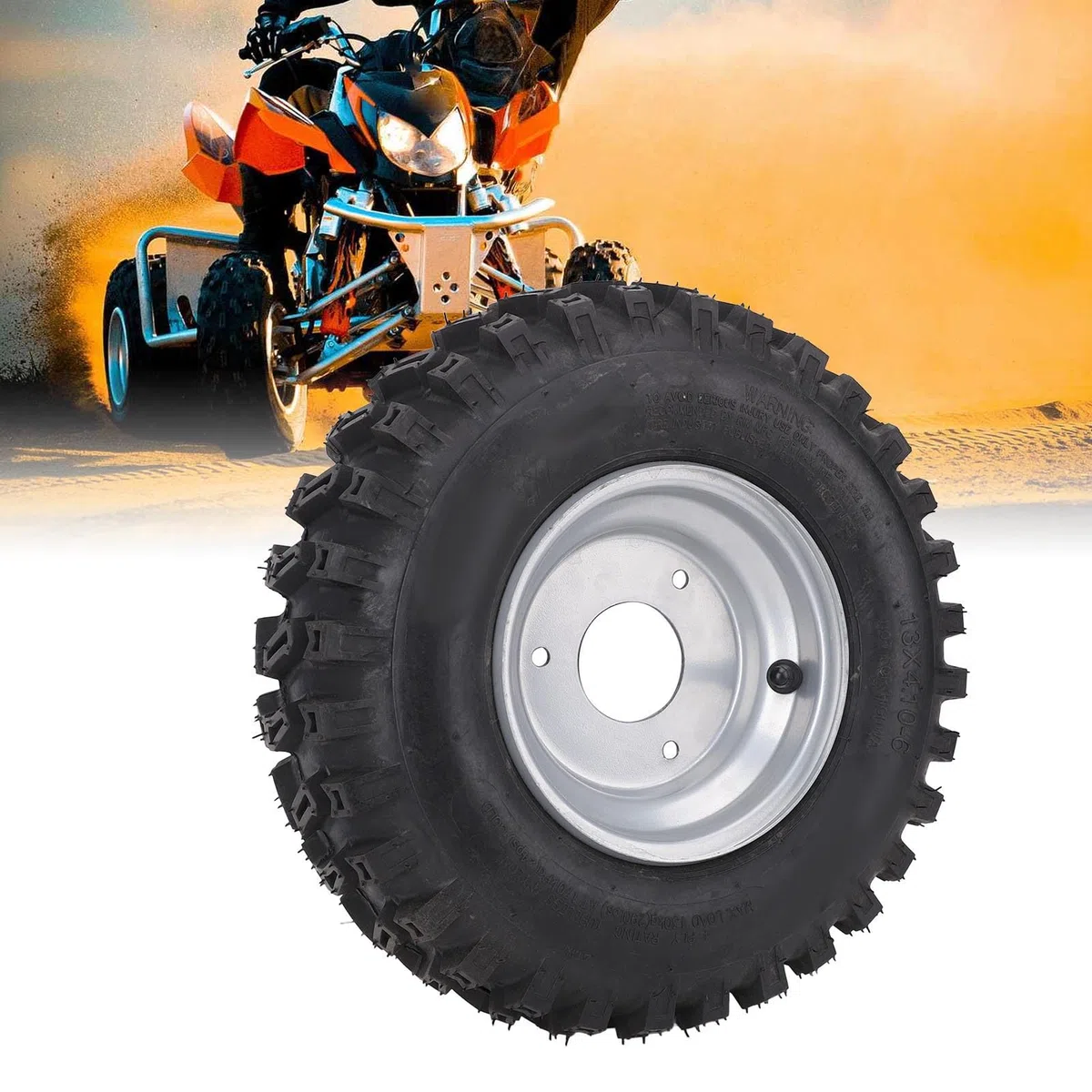 ATV Quad Go Kart Offroad Reifen Aluminiumlegierung Vakuumrad Gummi -Reifen Mini -Fahrradmäher 6 Zoll Felgen