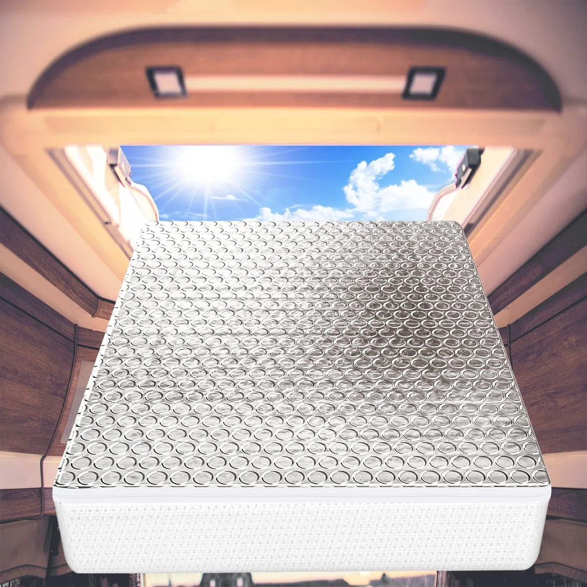 Wohnmobil-Dachfensterabdeckung, Wohnmobil-Isolator mit reflektierender Oberfläche (3591,6 cm, 2 Stück)