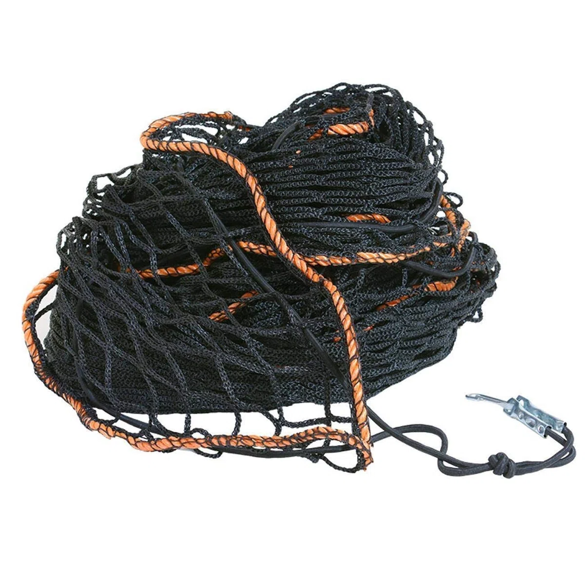 flesta® Anhängernetz 3,5 x 7,4 m I Stabiles Abdecknetz für Anhänger & Pritschen I 3 mm PE, 4,5 cm Maschenweite, verstärkter Rand I Inkl. 6 mm Gummiseil & Metallhaken zur Ladungssicherung