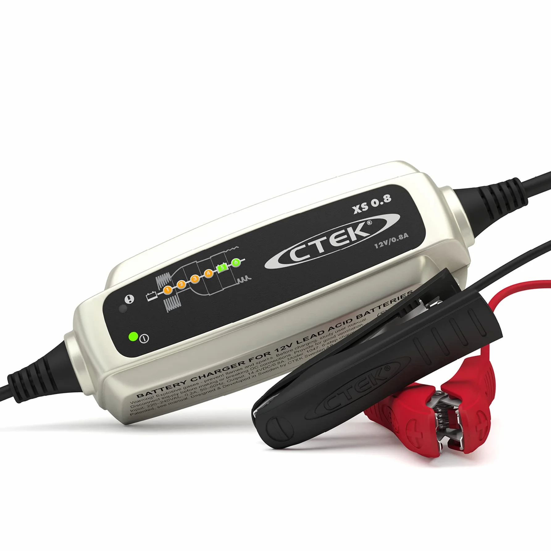 CTEK XS 0.8, Batterieladegerät 12V, Erhaltungsladegerät, Intelligentes Ladegerät Motorrad, Jetski, Quad, Motorschlitten, Wasserfahrzeug, Rasenmäher, Batteriepfleger Mit Entsulfatierungsprogramm