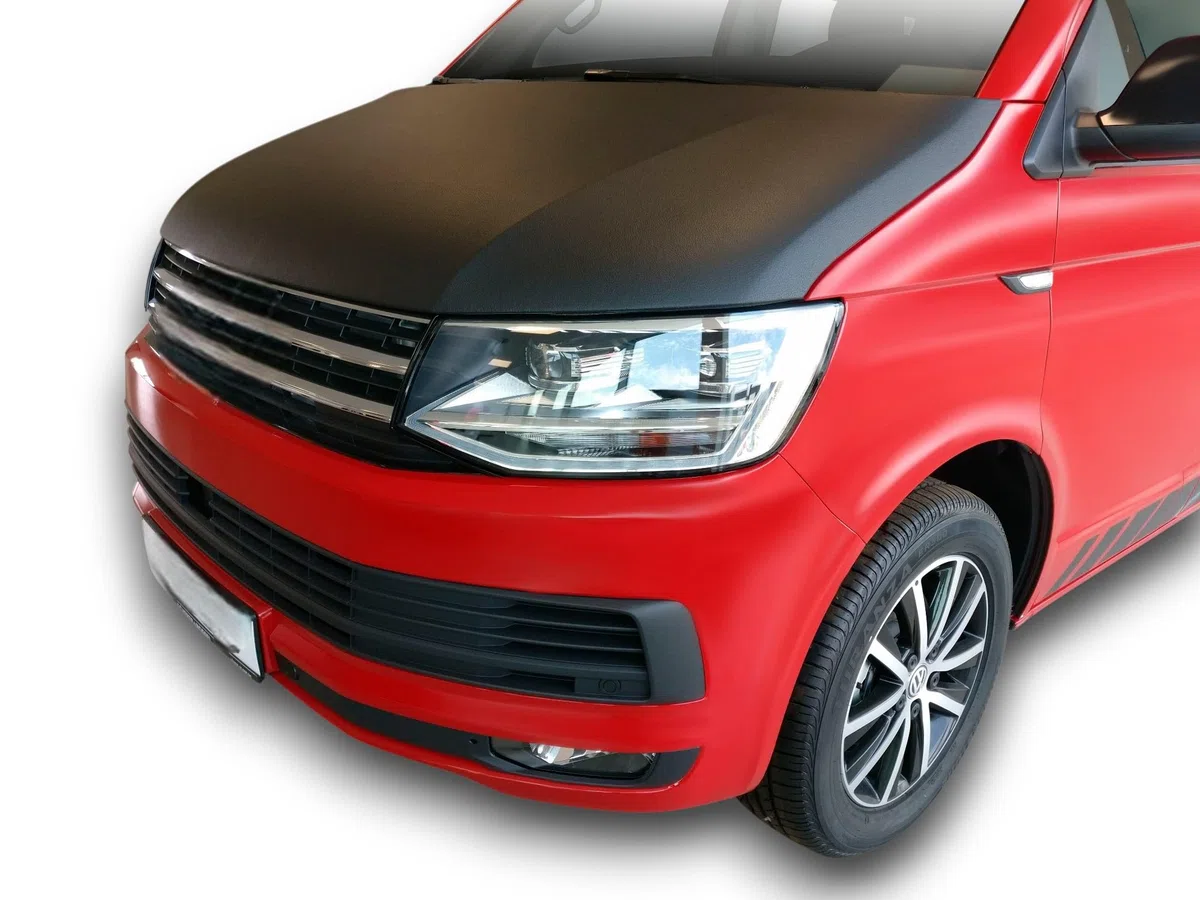 Auto-Bra Vollbra Haubenbra kompatibel mit VW T6 Bj. ab 2015 Multivan Transporter Caravelle Steinschlagschutz Tuning Bonnet Bra Motorhaubenschutz
