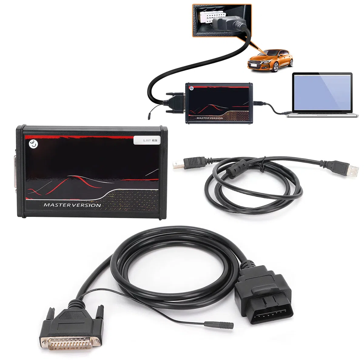 Keenso Car OBD2 -Scannerprüfung, EU Online OBD2 ECU -Tuning -Kit für Kess 5.017 V2.8 KT V7.020 Auto -LKW -Diagnose -Werkzeug Nr. Tokens