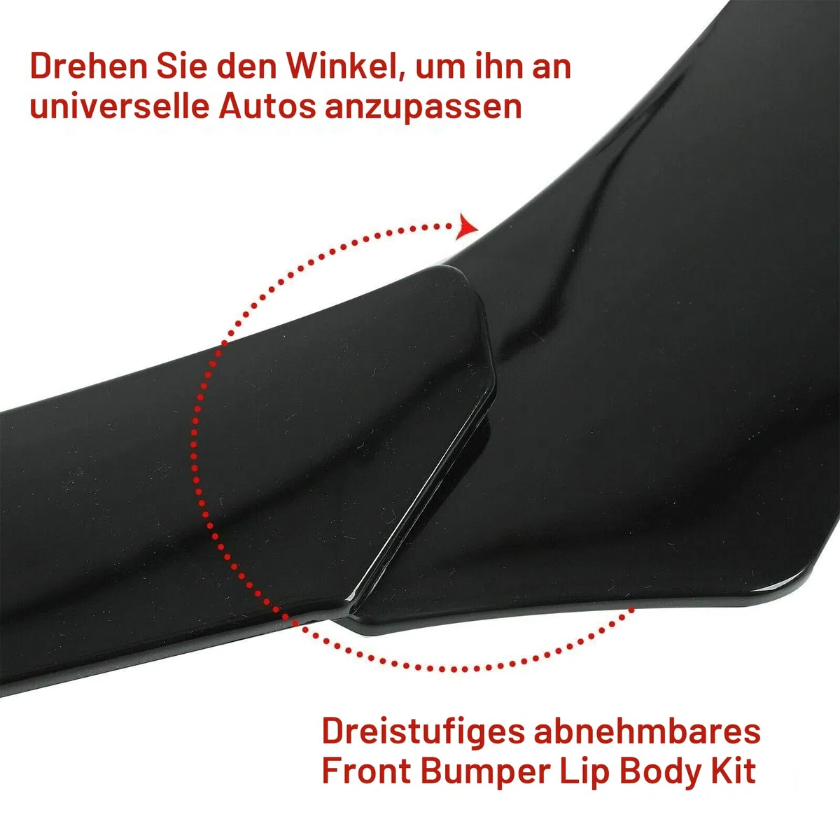 Universal Frontstoßstange Lippe Splitter Schutz Splitter Spoiler schwarz glänzend