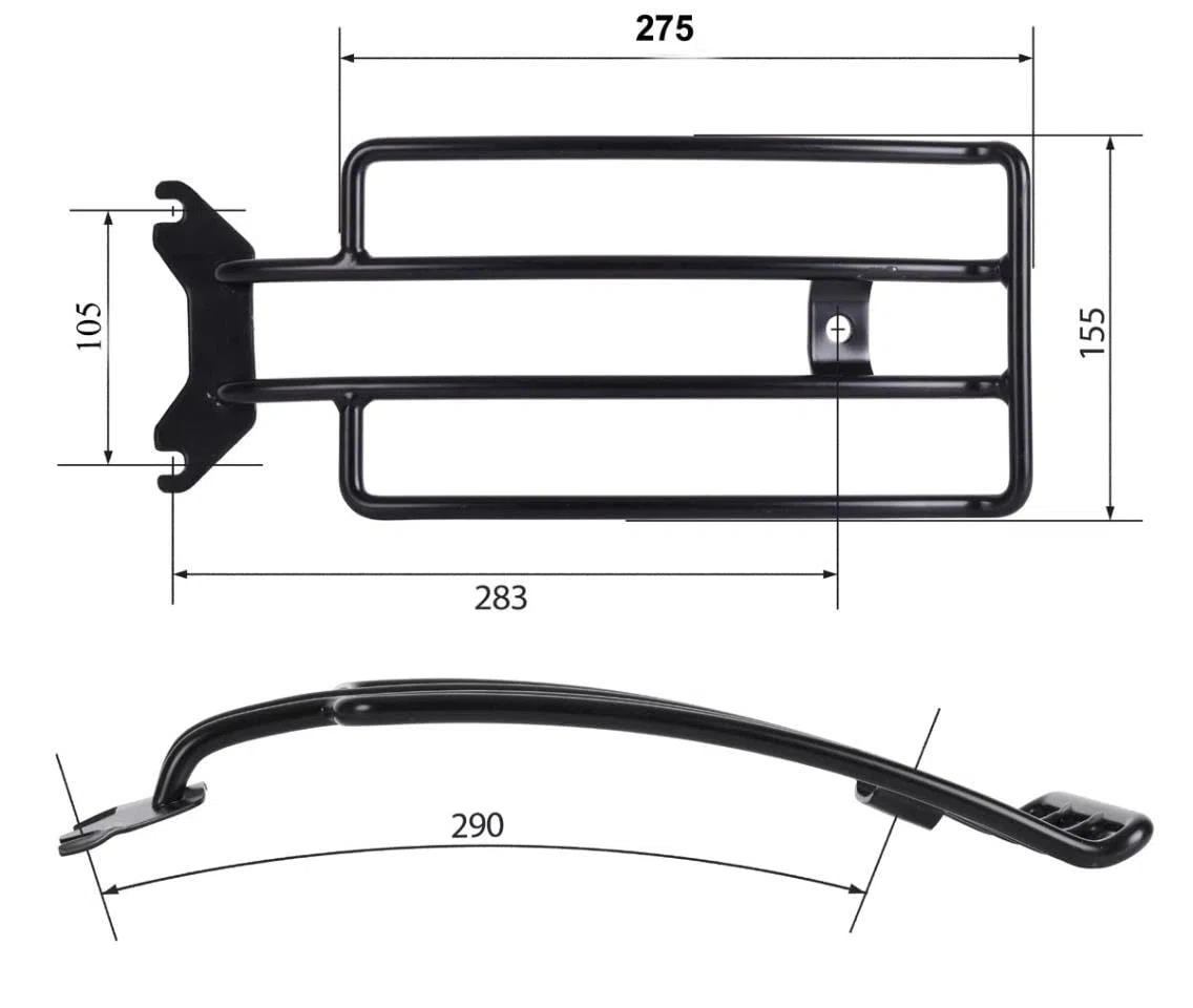 Gepäckträger schwarz kompatibel mit HD Harley Davidson Softail Breakout & Springer Classic