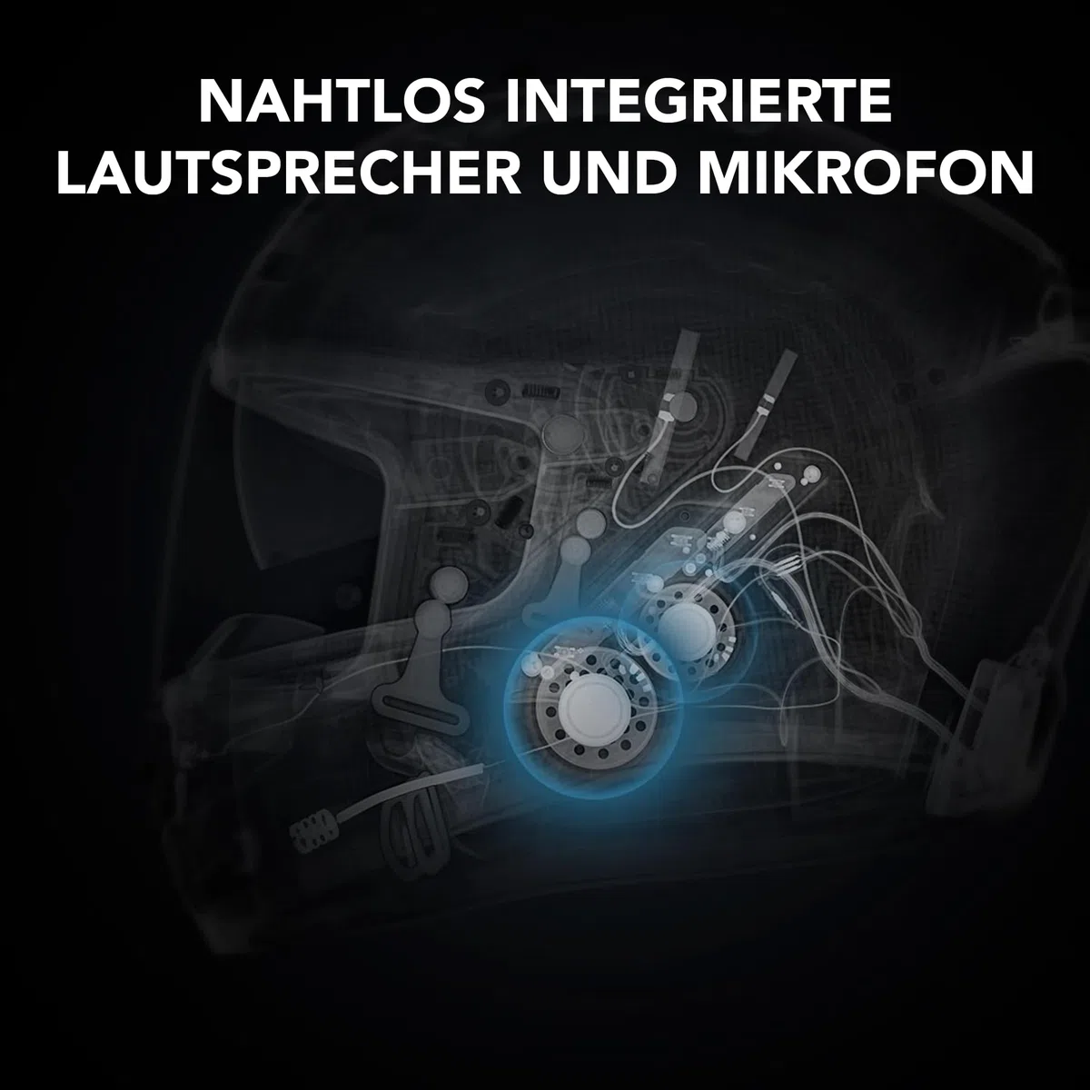 Sena Phantom Integralhelm mit integrierter Kommunikation, LED-Beleuchtung und 2. Generation Sound by Harman Kardon (Mattschwarz, XL)
