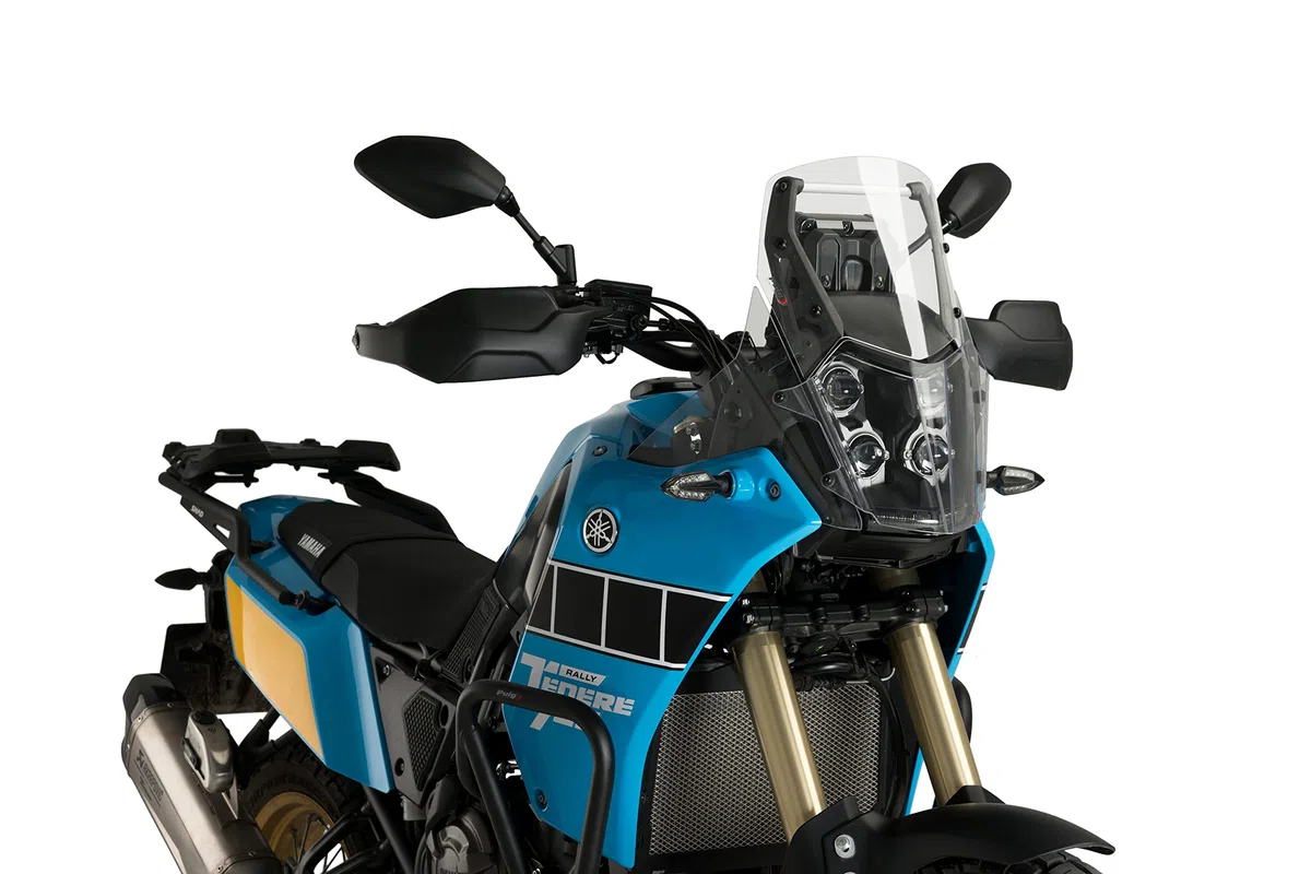 Puig 20834W Sport-Scheibe kompakt und aerodynamisch aus hochschlagfestem Acryl mit abgerundetem Profil und sportlichem Design zur Verbesserung von Schutz und Sichtbarkeit, Transparent