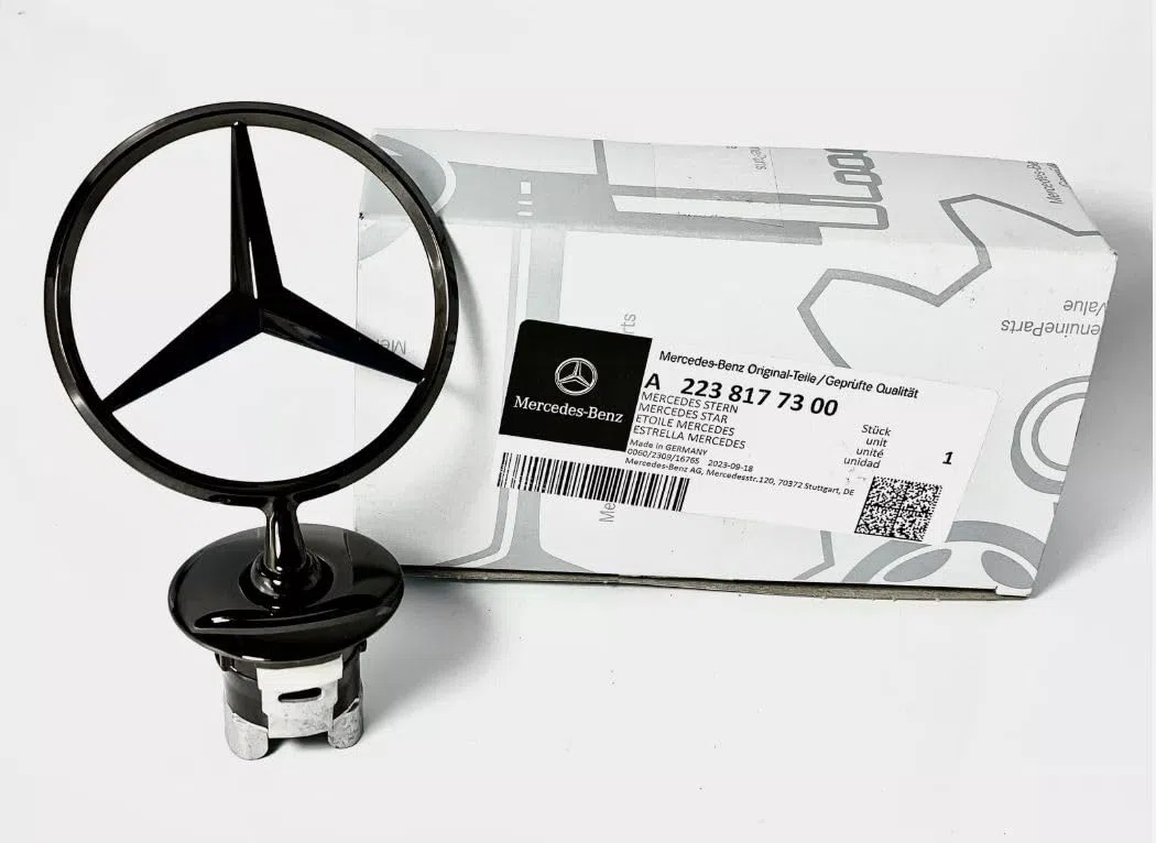 Mercedes-Benz Stern Motorhaube Schwarz Original A2238177300 für C-Klasse, E-Klasse, S-Klasse, GLS, CLK