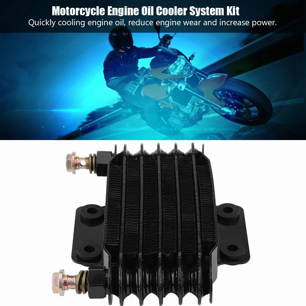 Ölkühler,Yctze Motorrad Motorölkühler Ölkühlung Kühler System Kit Ersatz für CB CG 100CC-250CC(85ML-schwarz) für ölkühler universal,ölkühler set,ölkühler Ölkühler Motorölkühler Ölkühler Kühlung Motorr