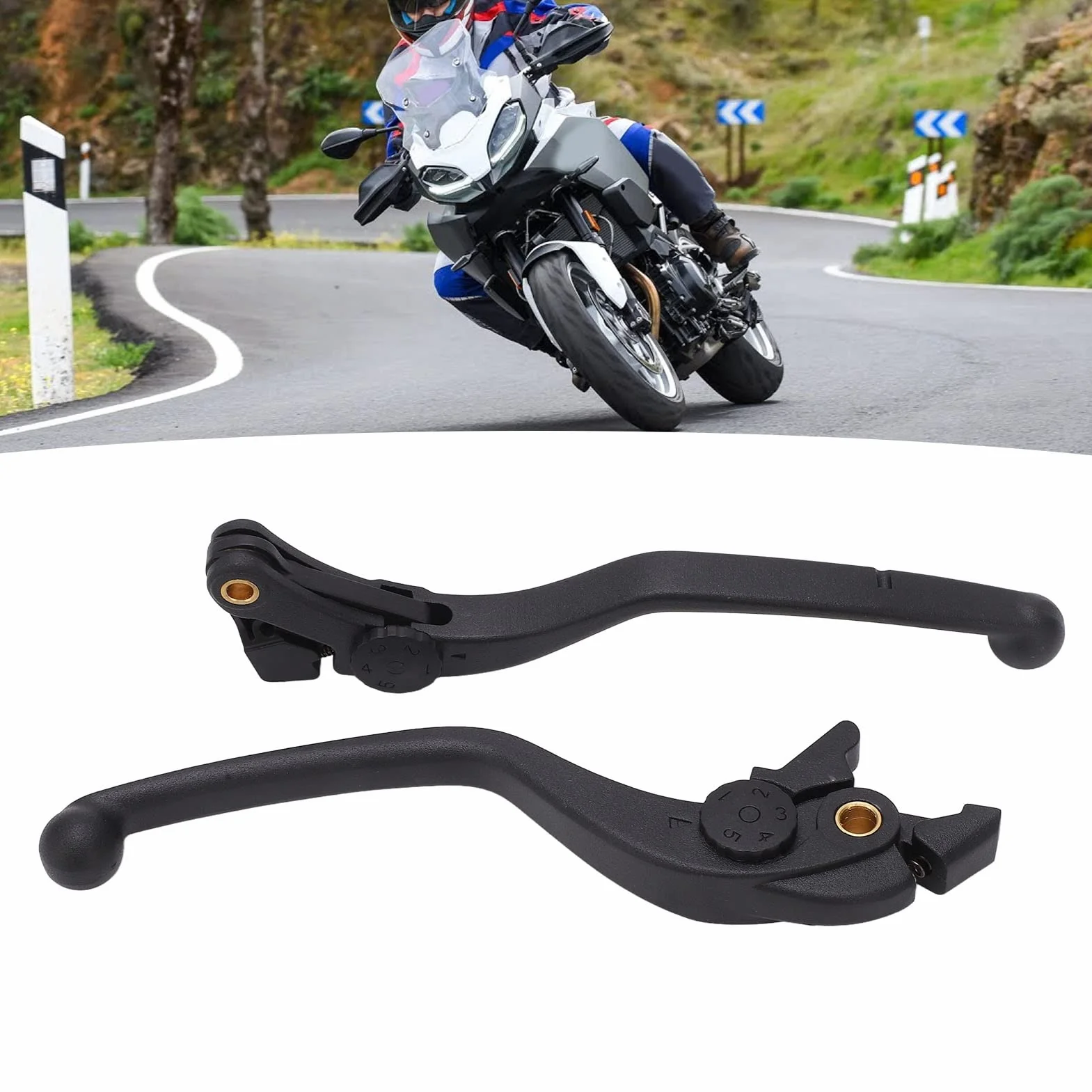 KIMISS 1 Paar Motorrad Bremskupplungshebel, Linker Rechter Griff Bremshebel CNC Aluminium Kupplungsbremshebelstange für F900XR 2020-2022