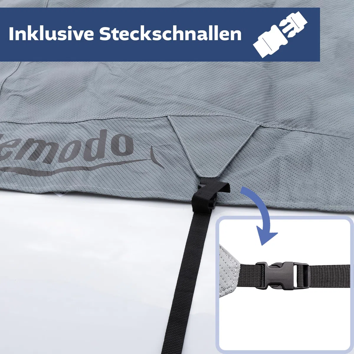 NATIV Dachschutzplane für Wohnmobile | UV-resistente Schutzhülle für ihren Camper | wasserdichte Abdeckplane für das Dach ihres Reisemobils | Dachplane mit universeller Passform | grau