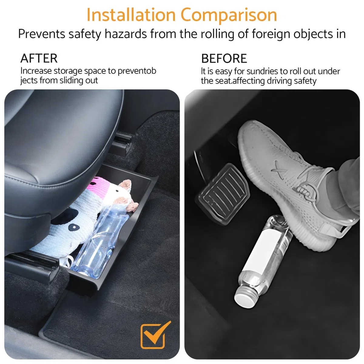 2PCS Model Y Für Tesla Sitz Organizer Box Rutschfeste Vordersitze Langlebiges Autozubehör Aufbewahrungsbox TPE-Material Hohe Temperaturbeständigkeit Zum Auto Ordentlich