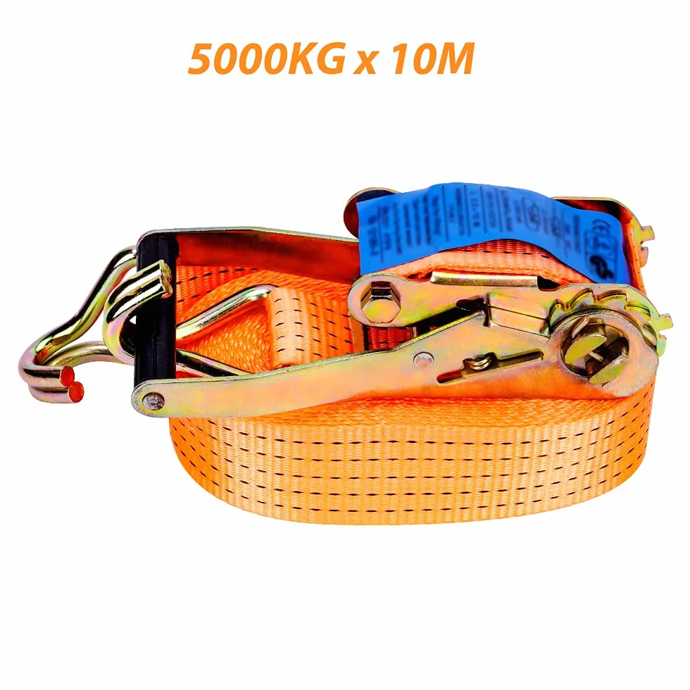10 Stück 5000kg 10m Spanngurte mit Ratsche 2 teilig zweiteilig mit Haken Ratschengurt Zurrgurte 50mm 5000 daN 5t für die professionelle Ladungssicherung