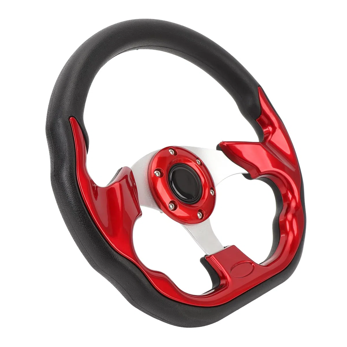13-Zoll-Sportlenkrad Im Rennstil mit Verbessertem Grip, für Pumaterial, Leichtgängiger Handhabung, Einfacher Installation, Geeignet für die Meisten Fahrzeuge und Rennwagen, für (Rot)
