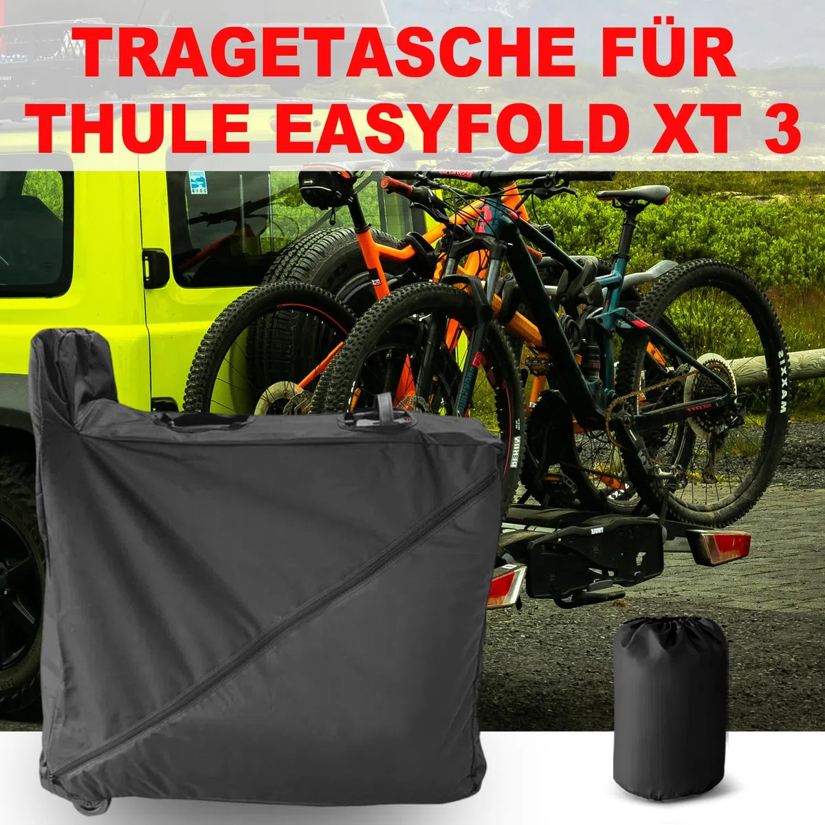 Tasche für Thule Fahrradträger Easyfold XT 3, Wasserdicht Transporttasche für Thule 934100 Kupplungsträger, Fahrradträgertasche aus Strapazierfähigem 600D Oxford-Gewebe, Staubdicht