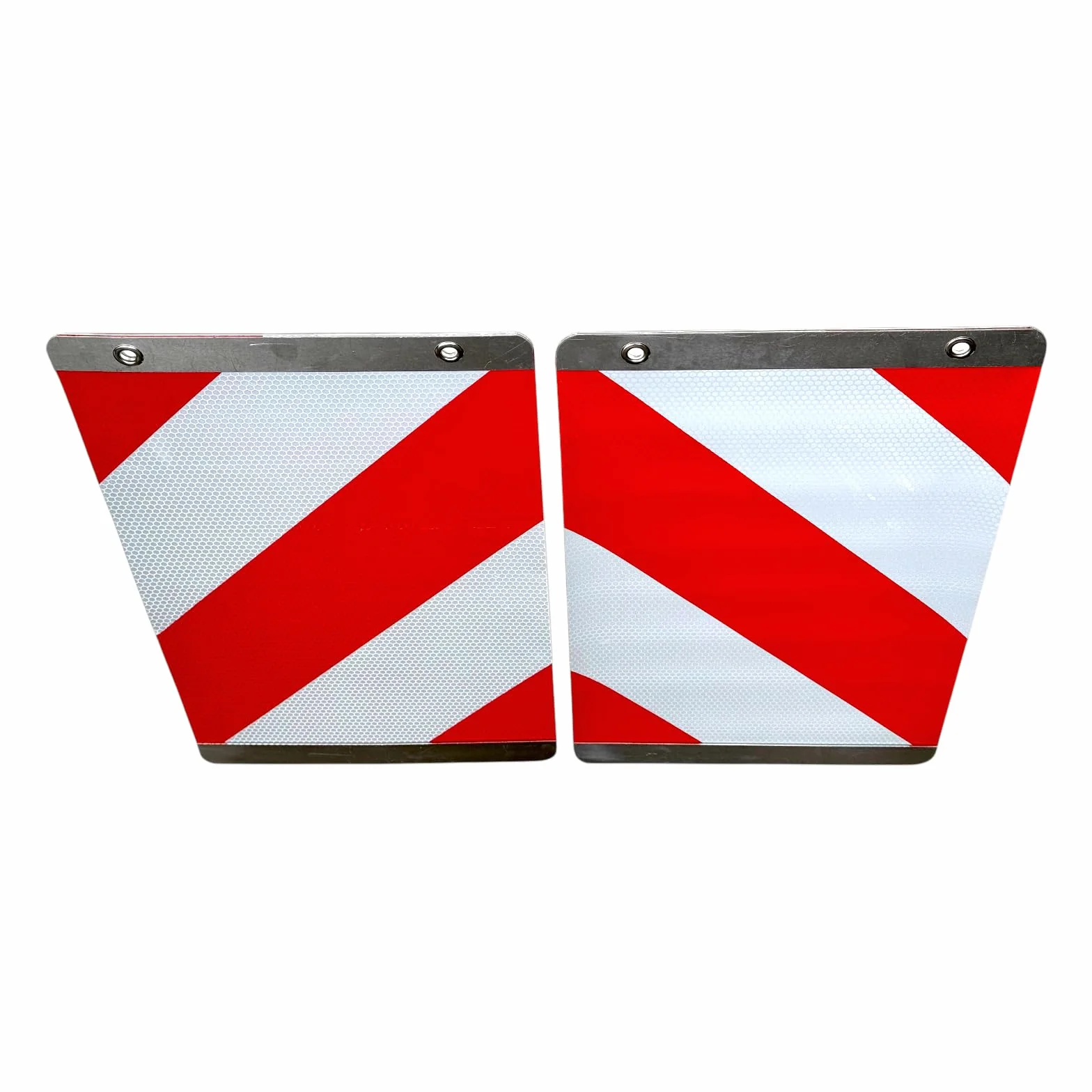 2x Set Ladebordwand Warnflaggen mit Alu-Halter Warnmarkierung Ladebühne Hebebühne LKW