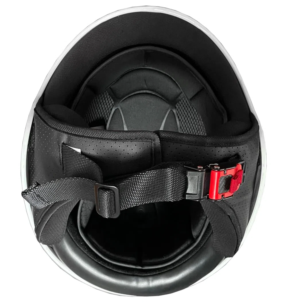 Jethelm RALLOX 229 Italia Helm Motorradhelm Größe L Rollerhelm mit Visier klar weiß Glanz